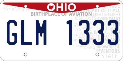 OH license plate GLM1333