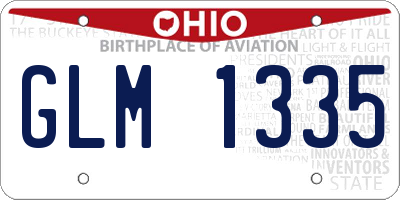 OH license plate GLM1335