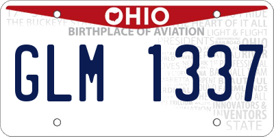 OH license plate GLM1337