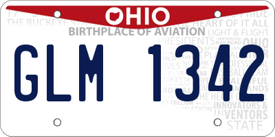 OH license plate GLM1342