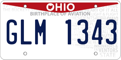 OH license plate GLM1343