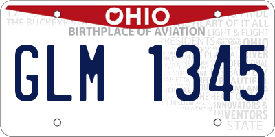 OH license plate GLM1345