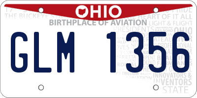 OH license plate GLM1356