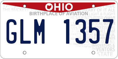 OH license plate GLM1357