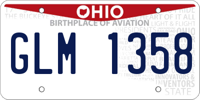 OH license plate GLM1358