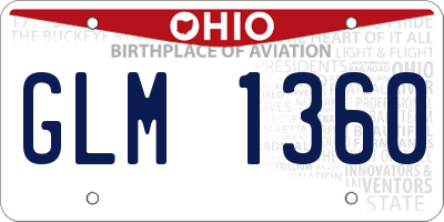 OH license plate GLM1360