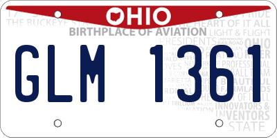 OH license plate GLM1361