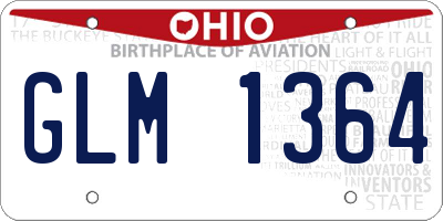 OH license plate GLM1364