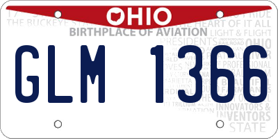 OH license plate GLM1366
