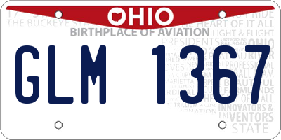 OH license plate GLM1367