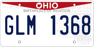 OH license plate GLM1368