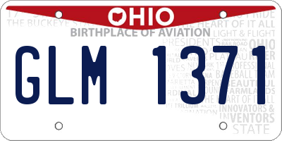 OH license plate GLM1371
