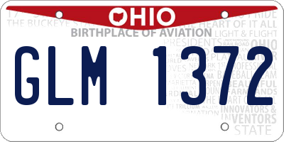 OH license plate GLM1372