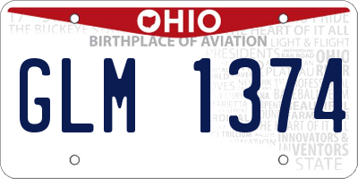 OH license plate GLM1374