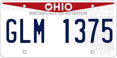 OH license plate GLM1375