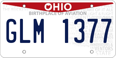 OH license plate GLM1377