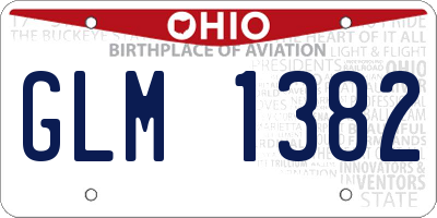 OH license plate GLM1382
