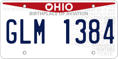OH license plate GLM1384