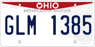 OH license plate GLM1385