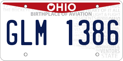 OH license plate GLM1386