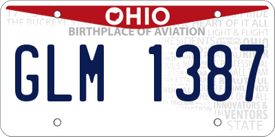 OH license plate GLM1387