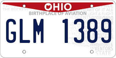 OH license plate GLM1389