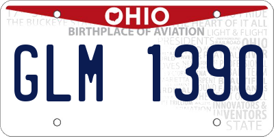 OH license plate GLM1390