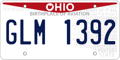 OH license plate GLM1392