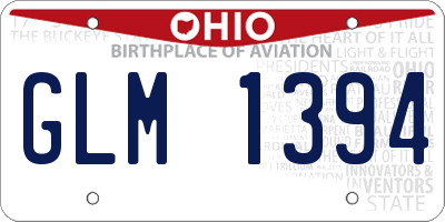 OH license plate GLM1394