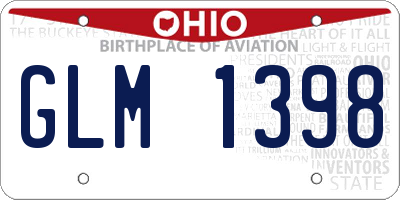 OH license plate GLM1398