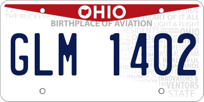 OH license plate GLM1402