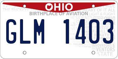 OH license plate GLM1403