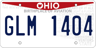 OH license plate GLM1404