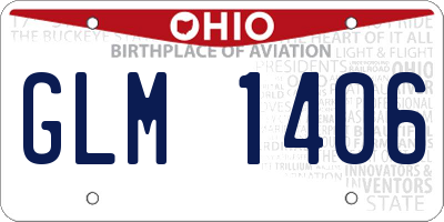 OH license plate GLM1406