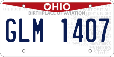 OH license plate GLM1407