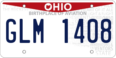 OH license plate GLM1408