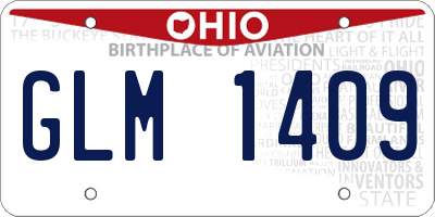 OH license plate GLM1409