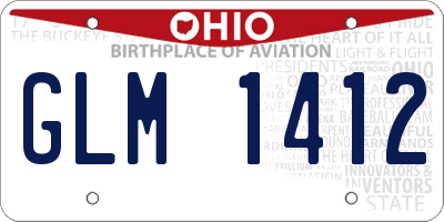 OH license plate GLM1412
