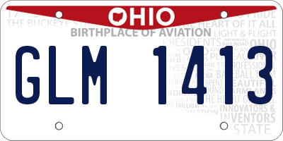 OH license plate GLM1413