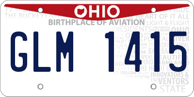 OH license plate GLM1415