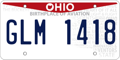 OH license plate GLM1418