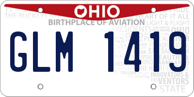 OH license plate GLM1419