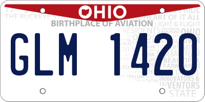 OH license plate GLM1420