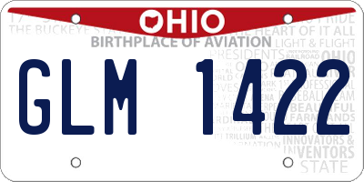 OH license plate GLM1422