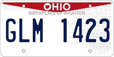 OH license plate GLM1423