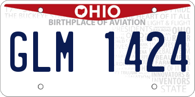 OH license plate GLM1424