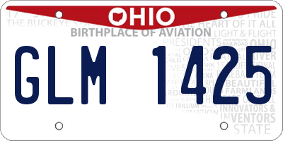 OH license plate GLM1425
