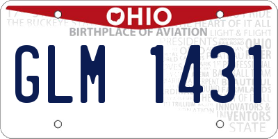 OH license plate GLM1431