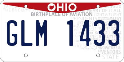 OH license plate GLM1433