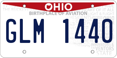 OH license plate GLM1440